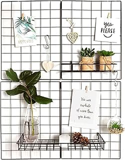 Gadgy Set de 2 Grilles Murales Métal Noir