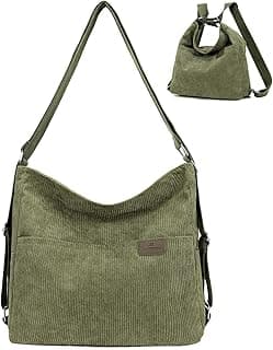 RUNSOON Sac fourre-tout Convertible en Velours Côtelé pour Femme