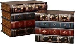 Lot de 2 boîtes de rangement vintage en bois imitation livres