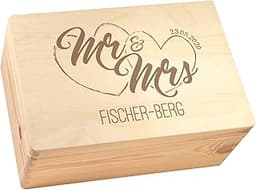 Boîte à souvenirs en pin gravée Casa Vivente