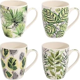 Flanacom Lot de 4 tasses à café florales