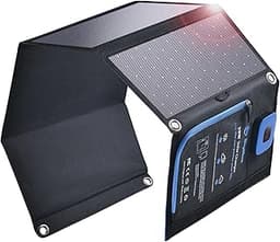 28W Panneau Solaire Pliable avec Ampèremètre Numérique