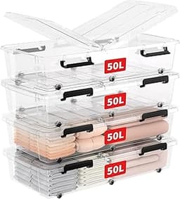 Cetomo Lot de 4 boîtes de rangement sous le lit