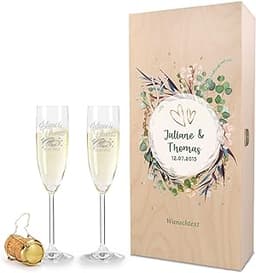 Flûtes à champagne gravées Leonardo