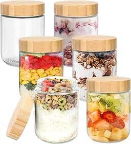 Mozvvco Lot de 6 Overnight Oats Jar 500ml