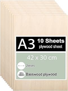 Lot 10 contreplaqués tilleul 2 mm 420x300 mm