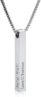 Collier de Barre Personnalisé, Pendentif Rectangulaire