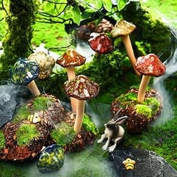 Patelai Figurines champignon en céramique (lot de 8)