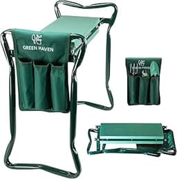 Green Haven Repose-Genoux de Jardin avec poignées et sac à outils